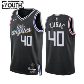 Camiseta Niños Los Angeles Clippers Ivica Zubac 40 2022-23 Nike City Edition Negro Swingman